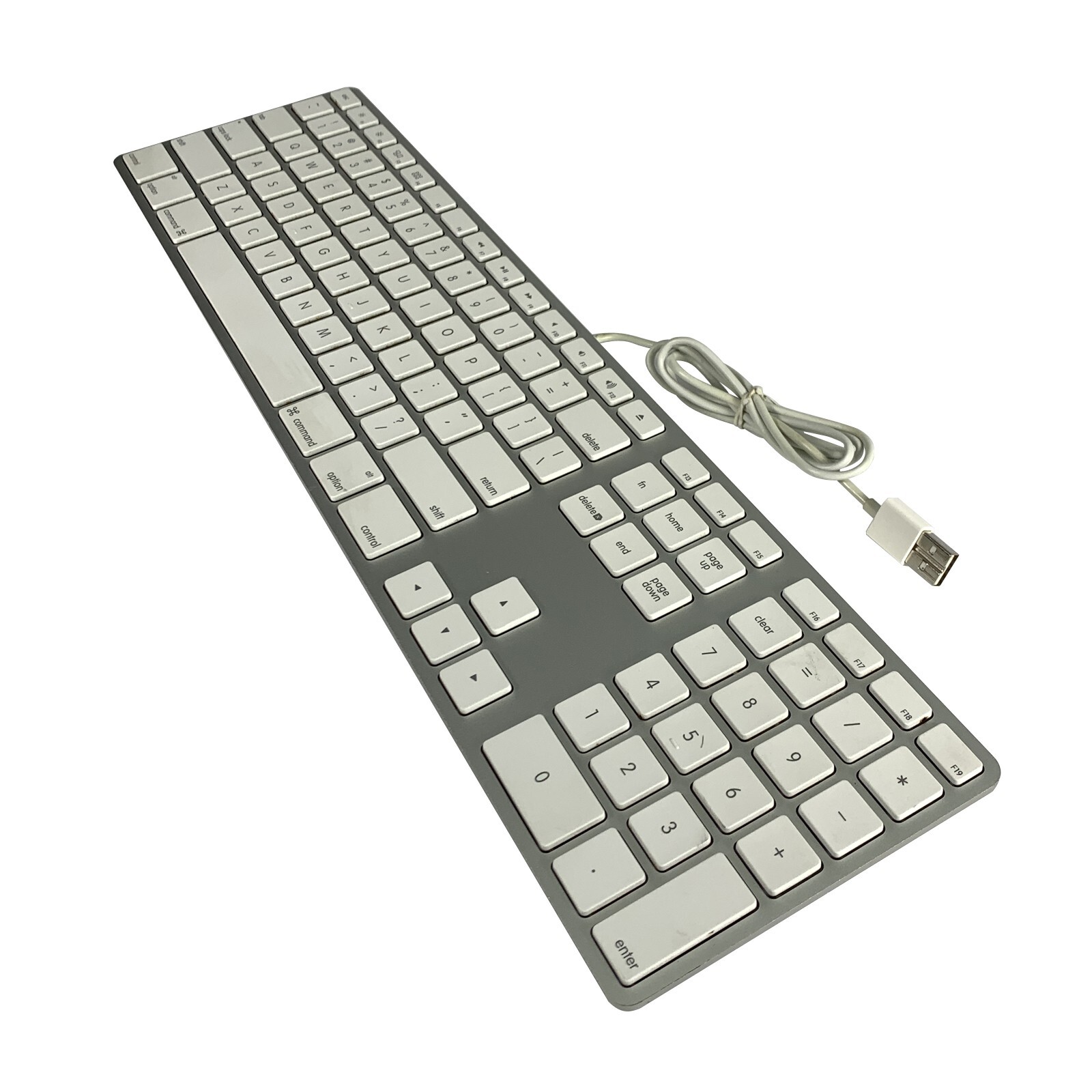 Original Apple A1243 Wired USB Aluminum Slim Keyboard White w/Keypad