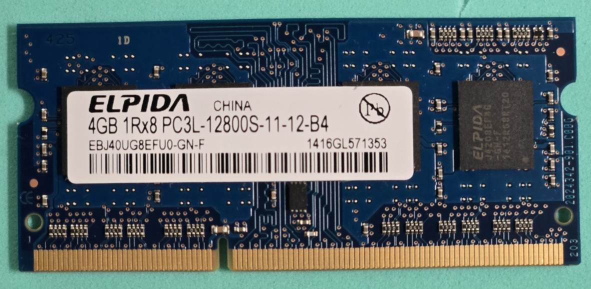 ELPIDA 4GB SO-DIMM PC3L 12800 DDR3 - NOTEBOOK / LAPTOP / AIO : MEMORY - RAM
