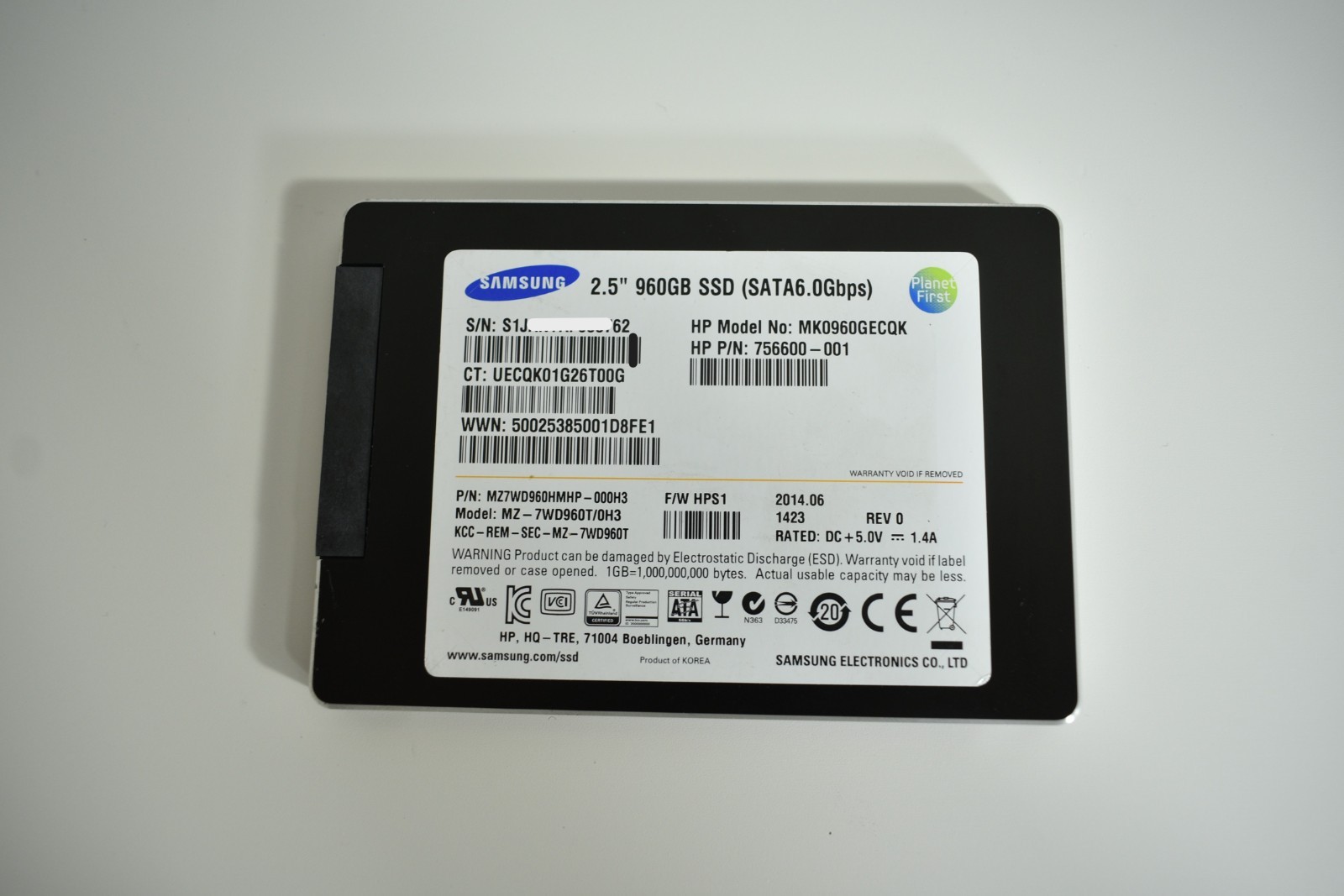 Samsung 960GB 2.5 SATA 6Gbps Enterprise SSD HP MK0960GECQK *read*