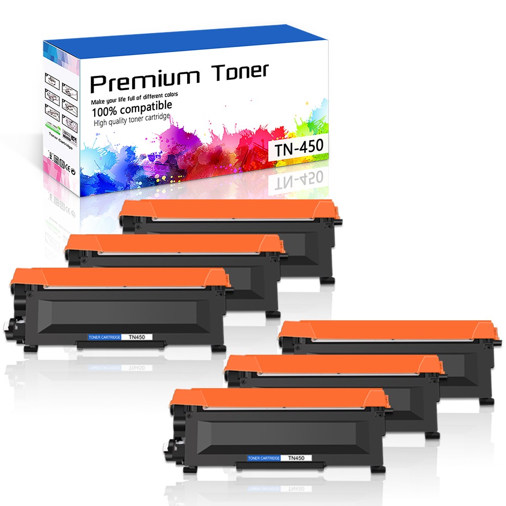6PK TN450 420 Black Toner Cartridge for Brother MFC-7860DW 7360N HL-2240 2270DW