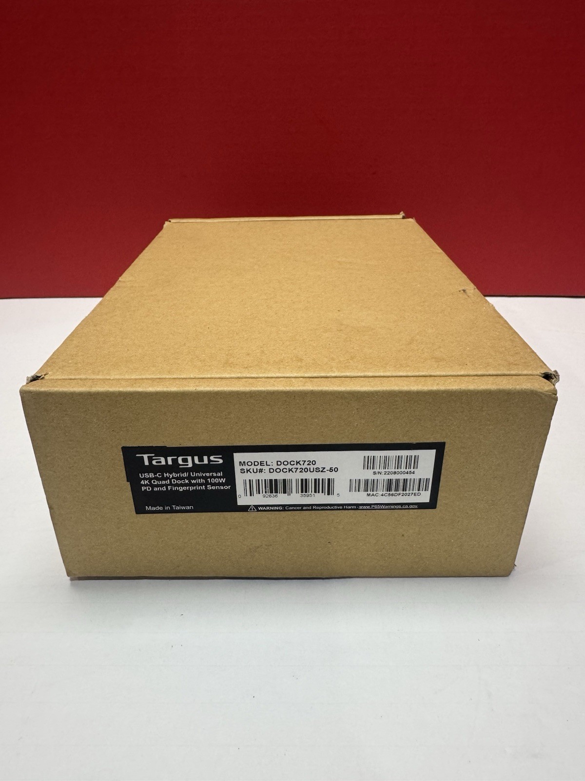 New TARGUS DOCK720USB-C Hybrid/Universal 4K Quad Dock With 100W PD