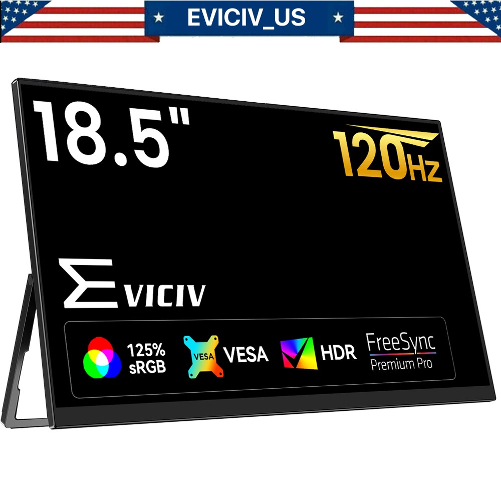 18.5" FHD 120Hz Portable Gaming Monitor HDMI USB C QHD Screen For Xbox PS 2000:1