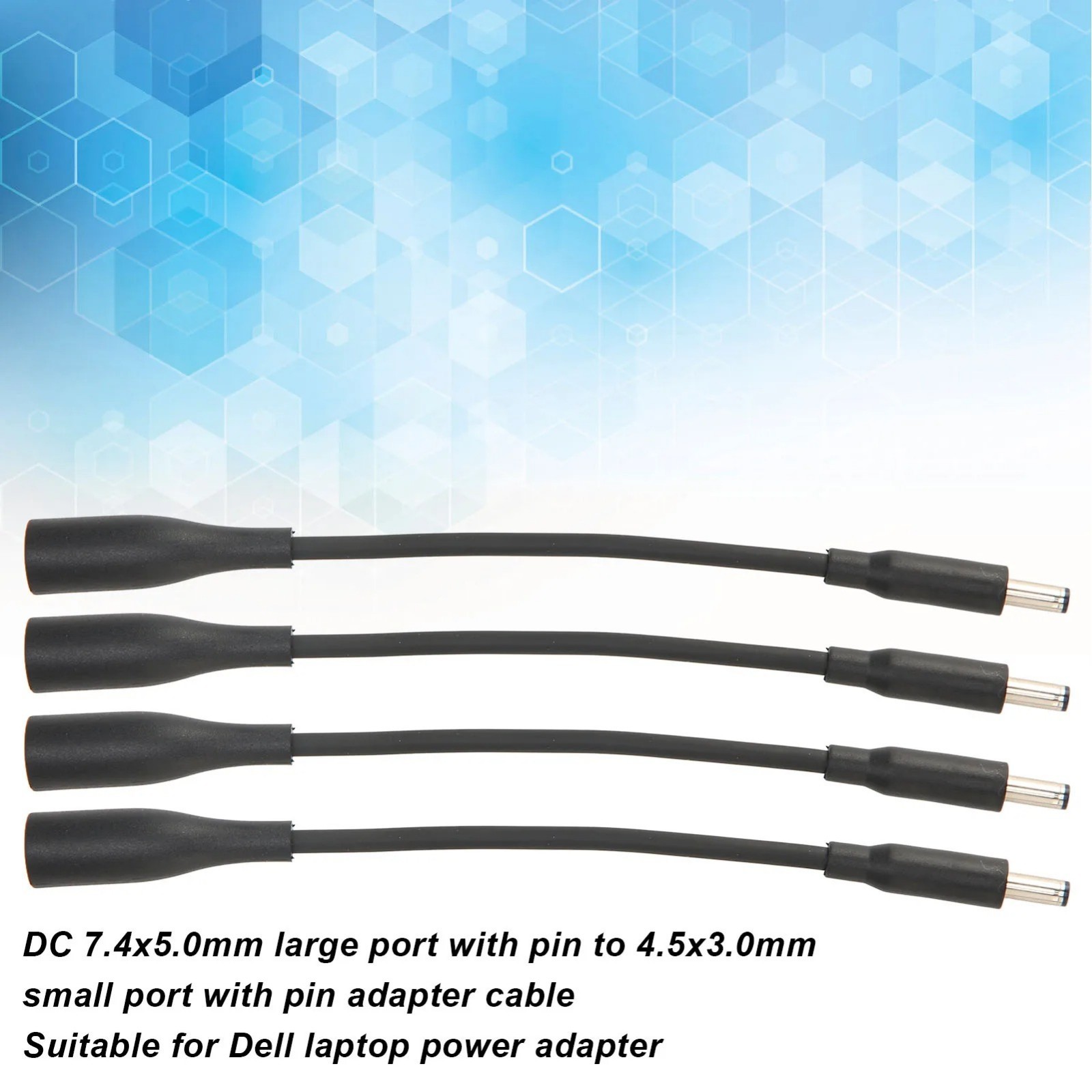 4Pcs DC Power Charger Converter Adapter Cable 7.4mm To 4.5mm For dell small Tips