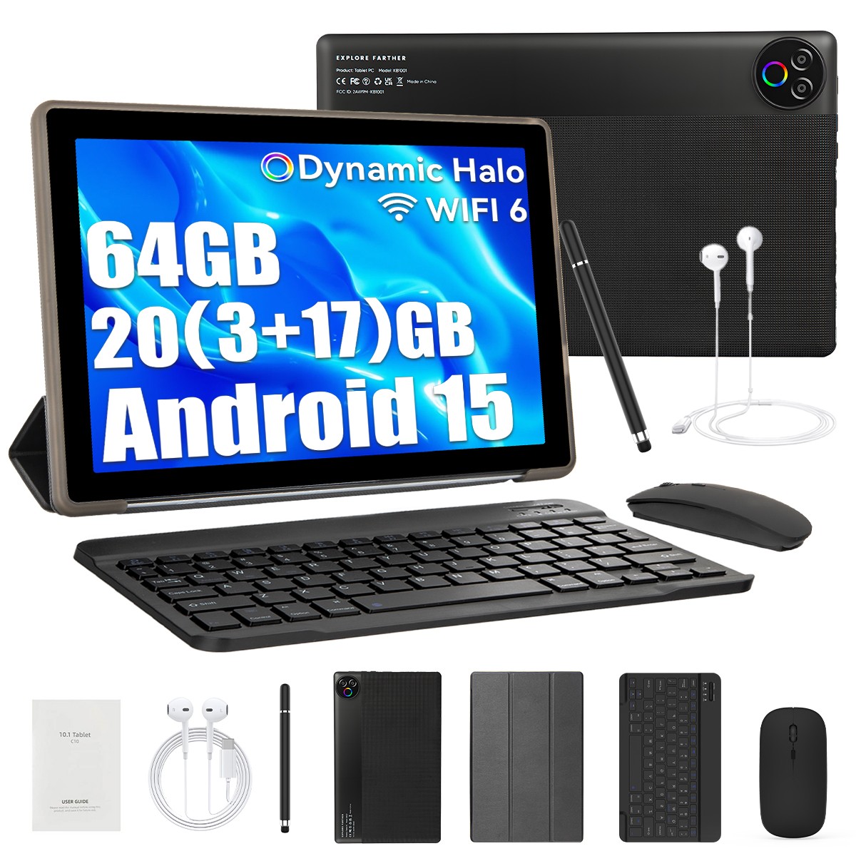 10.1 Inch IPS Tablet Android15 GMS Widevine L1 5000mAh Battery Face Recognition