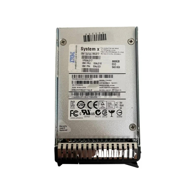Lenovo System x 800GB 2.5 SSD SAS 6GB FRU: 00AJ218 TXA2D2 PN: SDLKOCDM-800G-5CLE