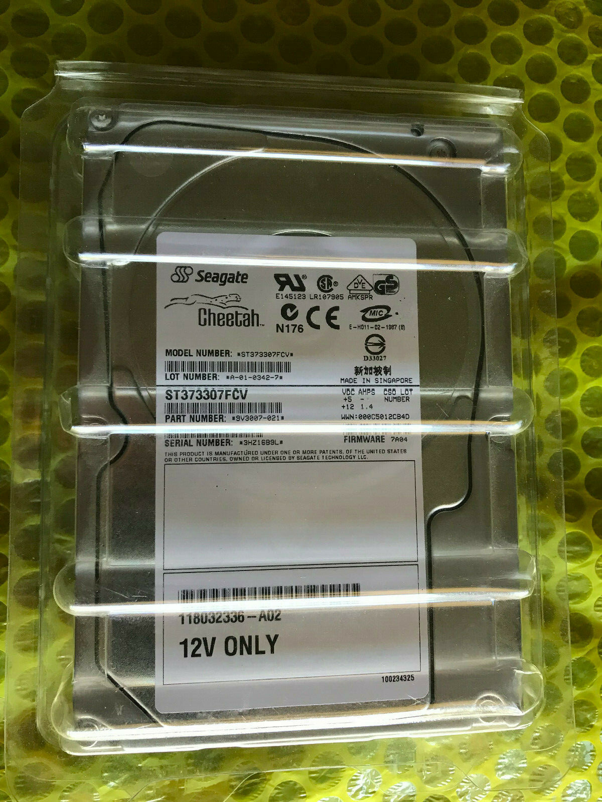 Y3049 Dell EMC CX200 73GB Seagate Cheetah 10k ST373307FCV 3.5 Hard Drive