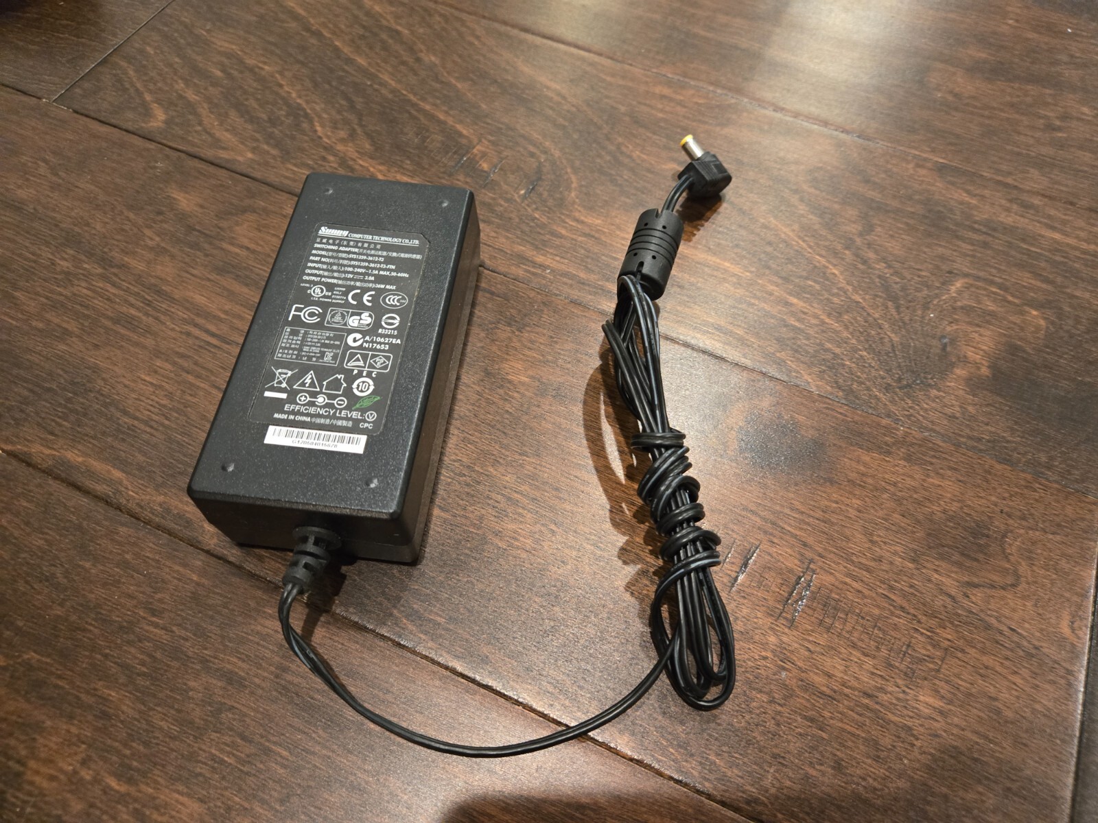 Original Sunny SYS1359-3612-T3 AC Power Supply Adapter 12V 3A Charger