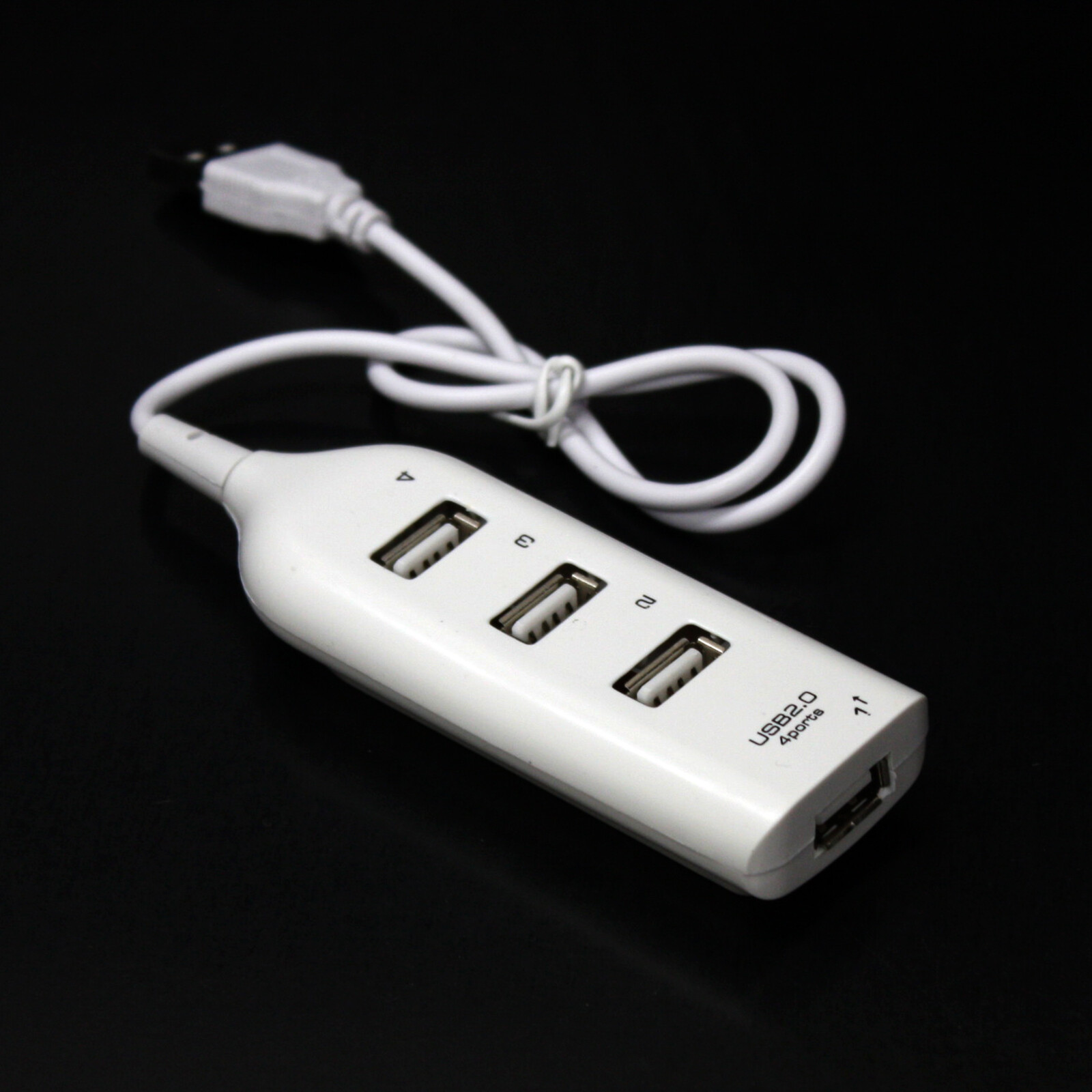 White 4 Port USB 2.0 Multi HUB Splitter Expansion Desktop PC Laptop Adapter