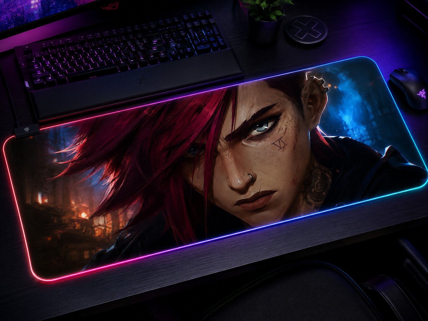RGB VI Arcane Mouse Pad, XXL Gaming Mat, league of legends, Arcane, jinx