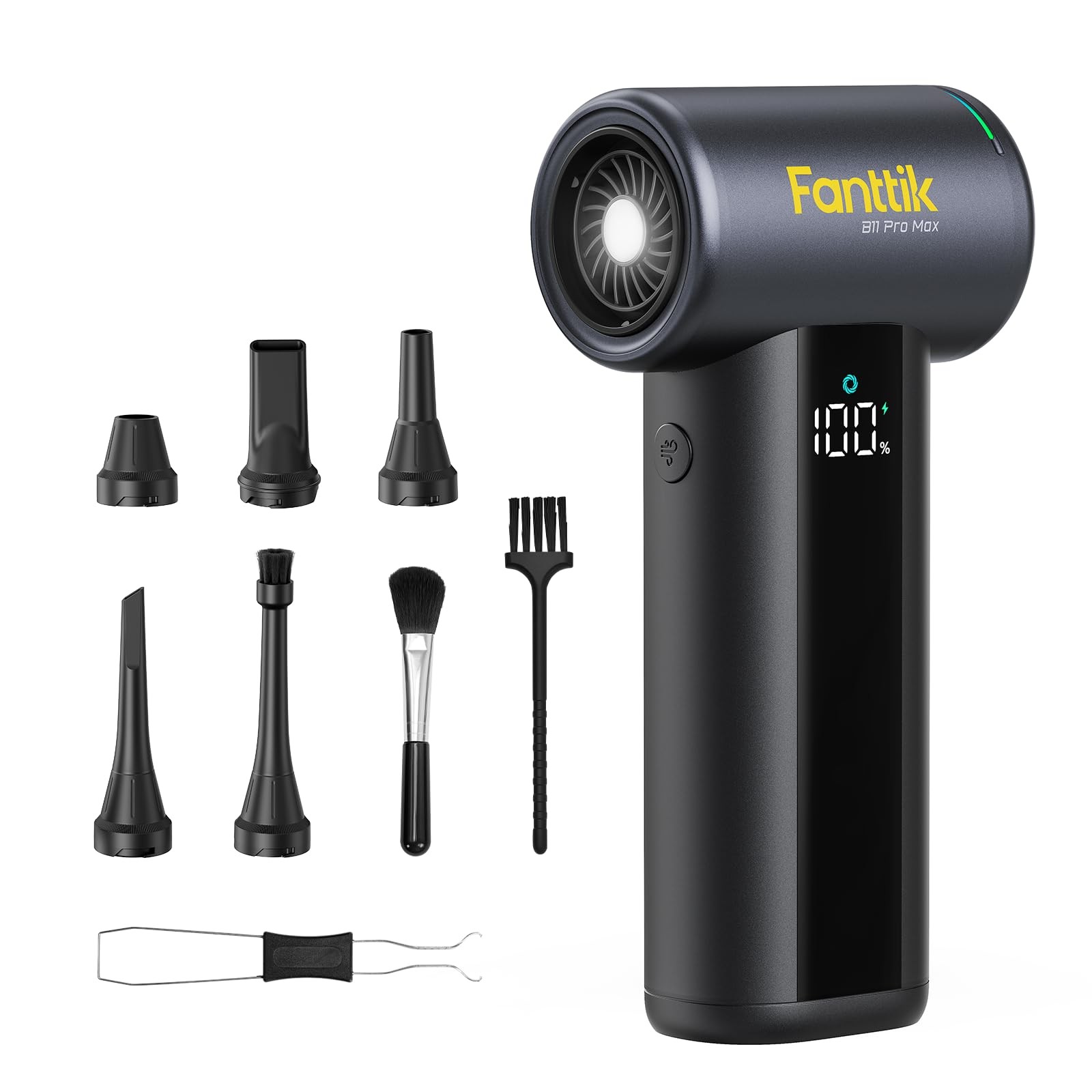 Fanttik B11 Pro Max Electric Air Duster, 150000RPM Brushless Motor, Black