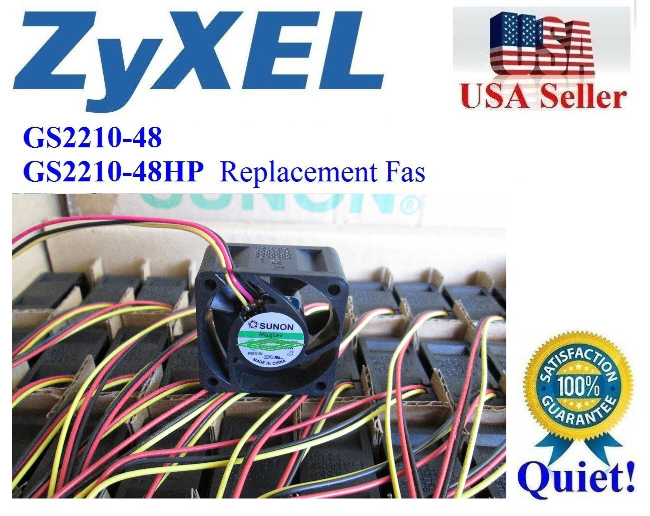 1x Quiet Sanyo Fan for ZyXEL GS2210-48HP Low Noise Best for HomeNetwork