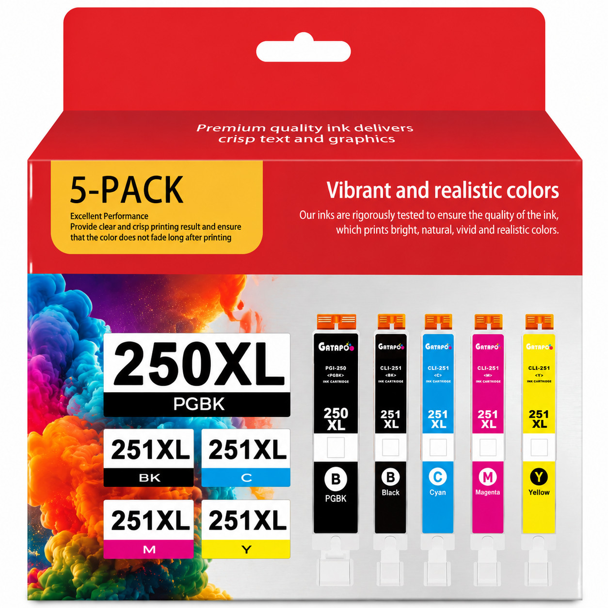 PGI-250XL CLI-251XL Ink Set 5PK  for MG5620 MX922 IP8720 Printers