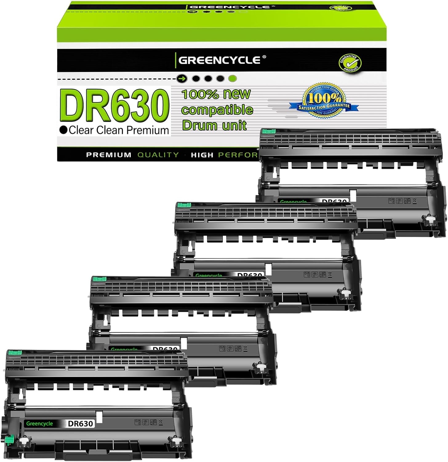 4PK Black DR630 Drum Unit fit for Brother DR-630 HL-L2320D HL-L2340DW HL-L2380DW