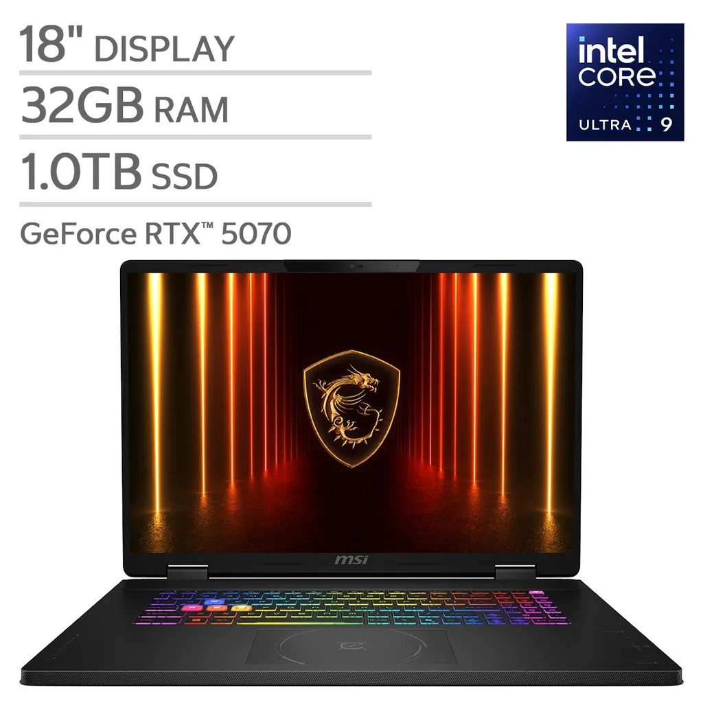 MSI Crosshair 18 HX AI 18" Gaming Laptop - Intel Core Ultra 9 275HX - NVIDIA RTX