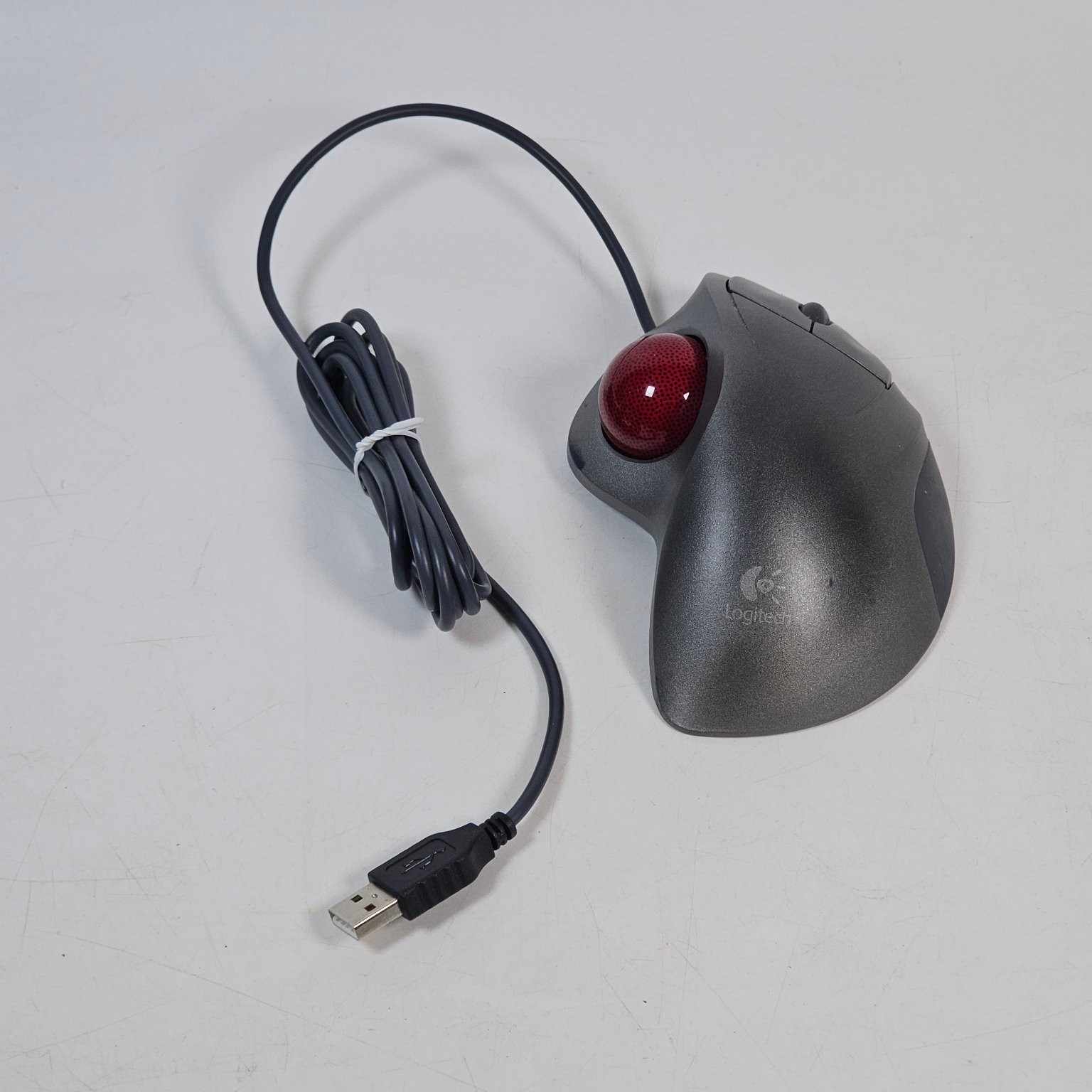 Logitech TrackMan Wheel Wired Optical Mouse Red Ball Model T-BB18 Tested Working