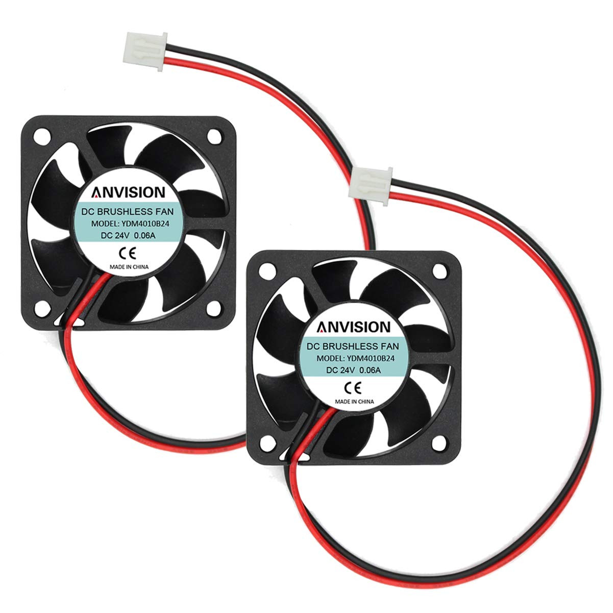 2-Pack DC 24V 40Mm X 10Mm Brushless Cooling Fan, Dual Ball Bearing, 2