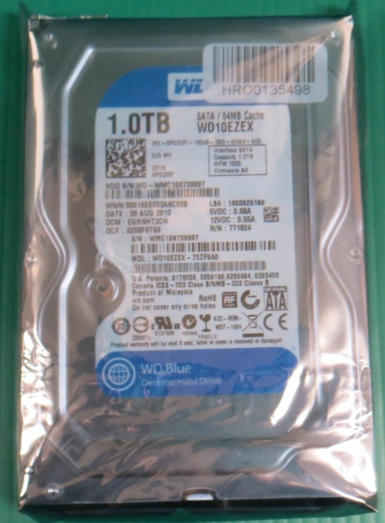 Dell / Western Digital Blue 1TB / 64MB SATA / 3.5" HDD WD10EZEX-75ZF5A0 / 0PGD3Y