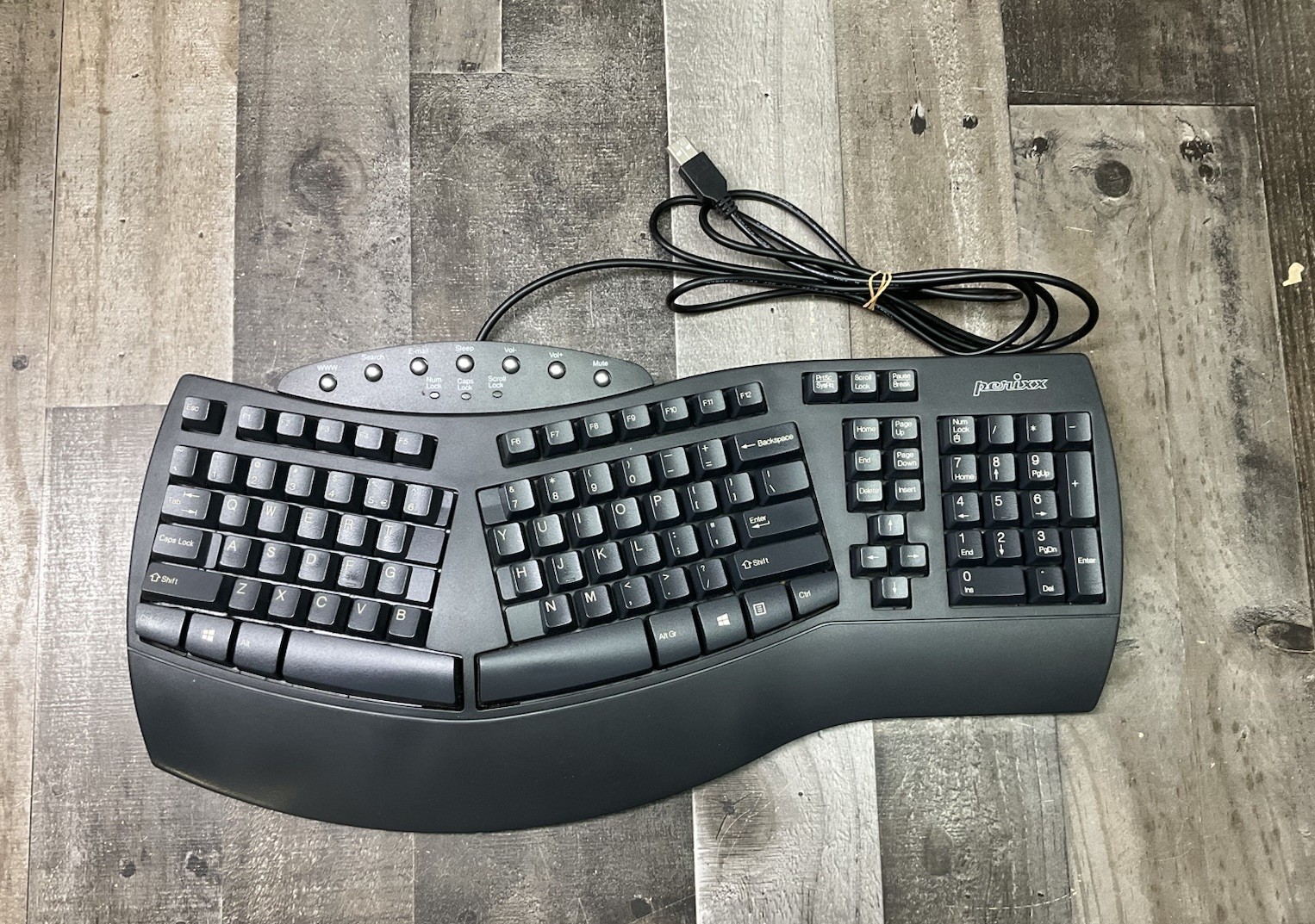Perixx Keyboard PERIBOARD 512 USB Wired Full-Size Ergonomic Works Black