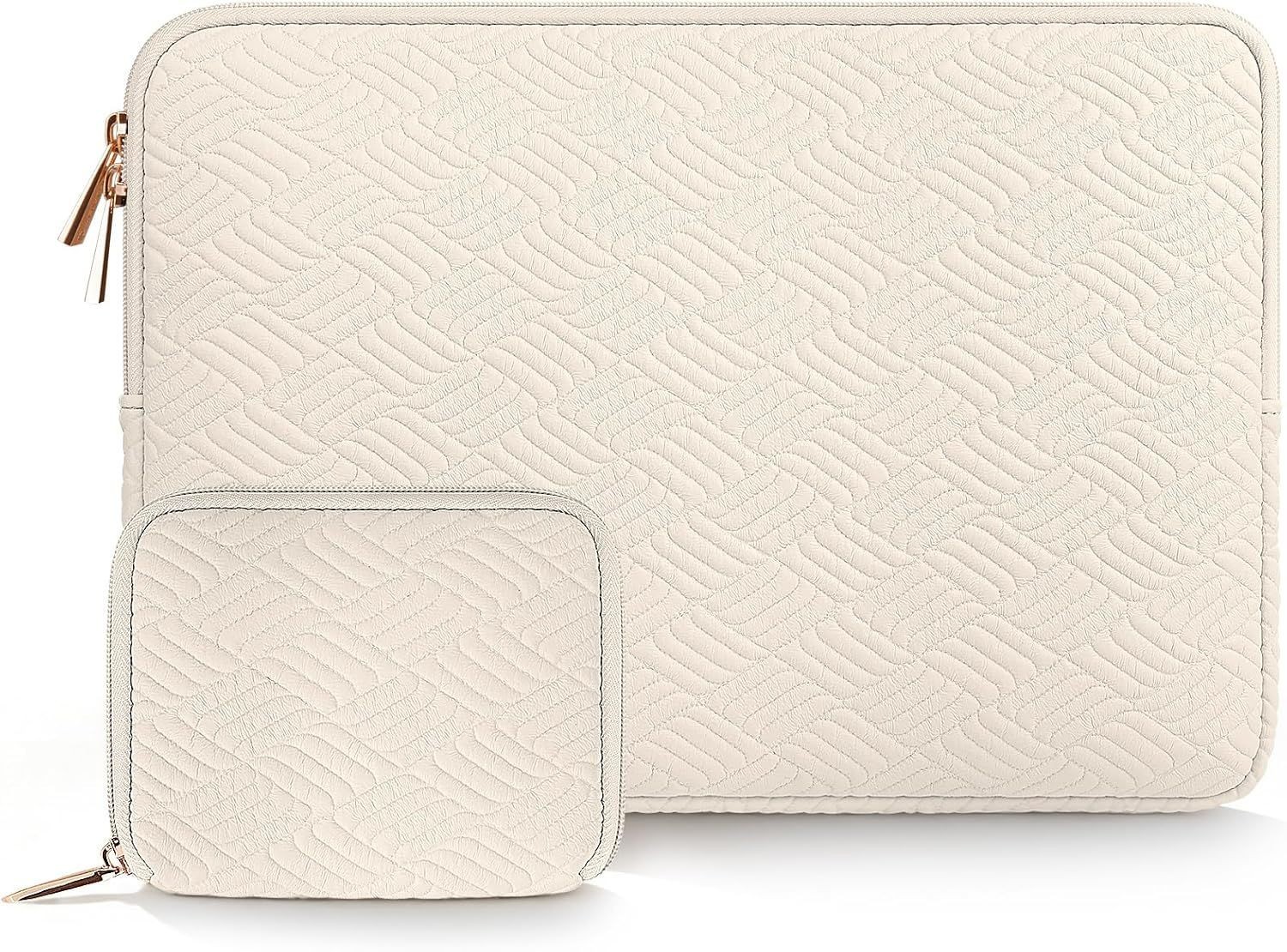 Water-Resistant Leather Sleeve Case for 13-14 inch MacBook Air/Pro, White