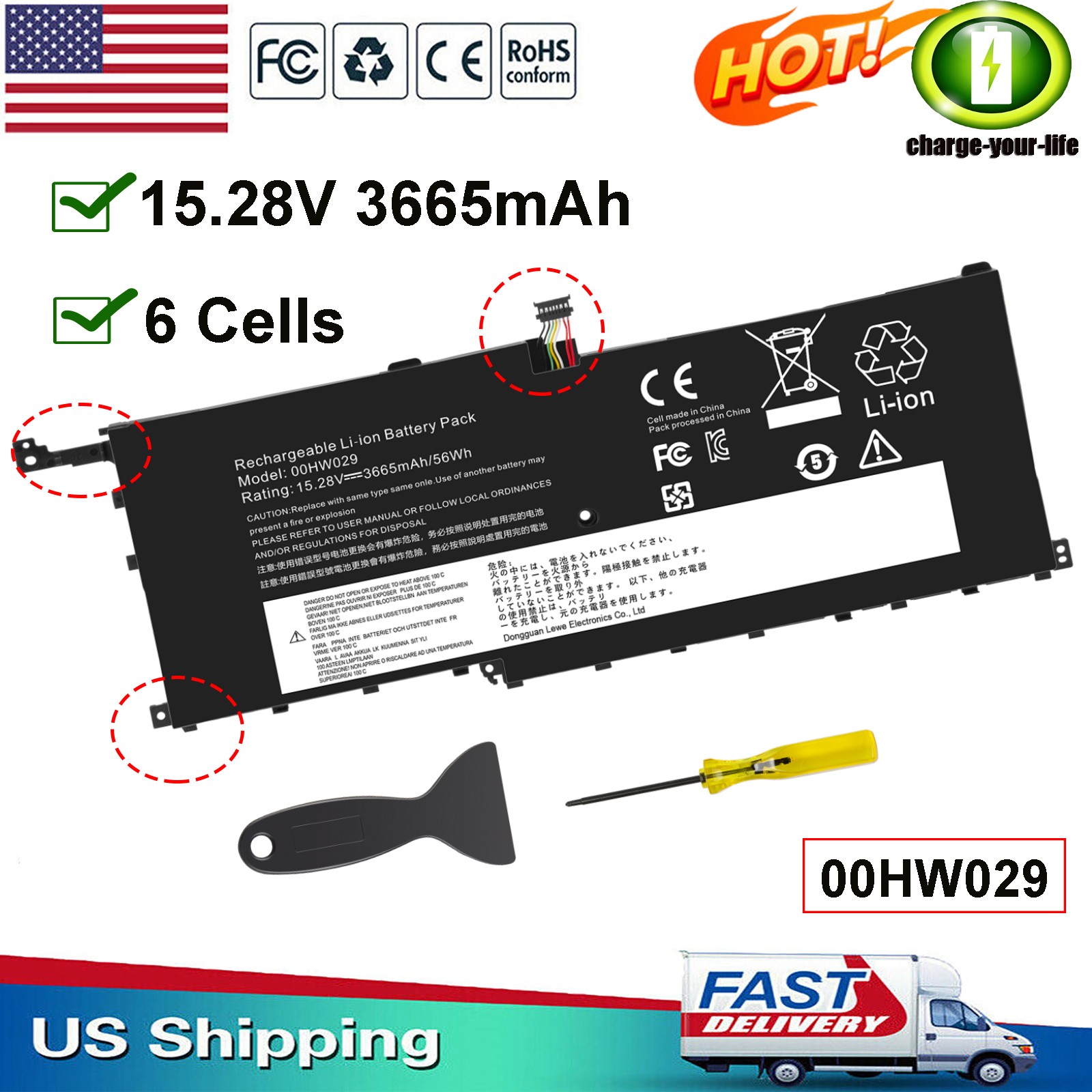 00HW028 00HW029 Laptop Battery For Lenovo ThinkPad X1 Carbon 4th Gen X1 Yoga US