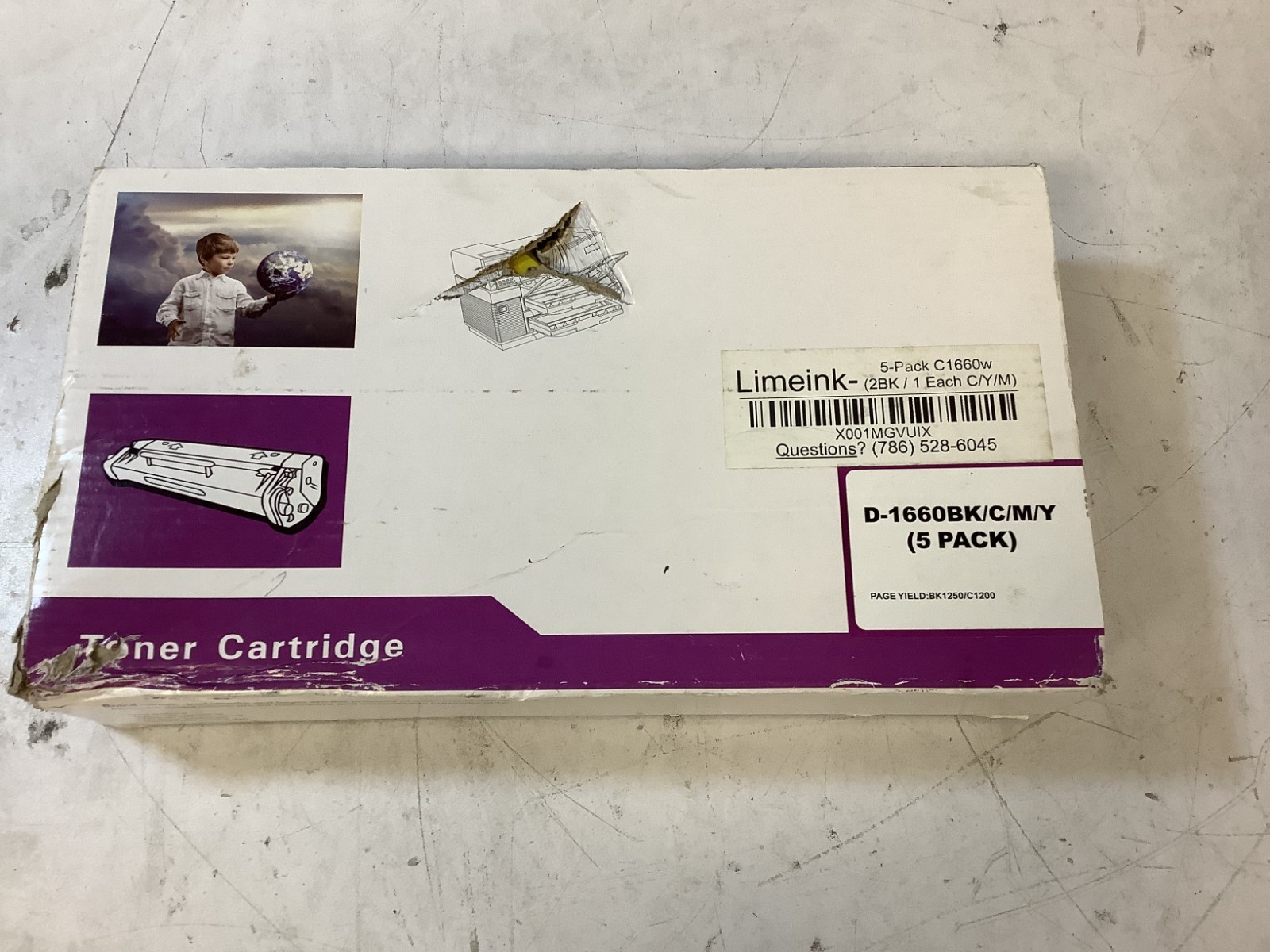 Limeink C1660w D-1660BK/C/M/Y 5-Pack High Yield Laser Toner Cartridges "P3A"