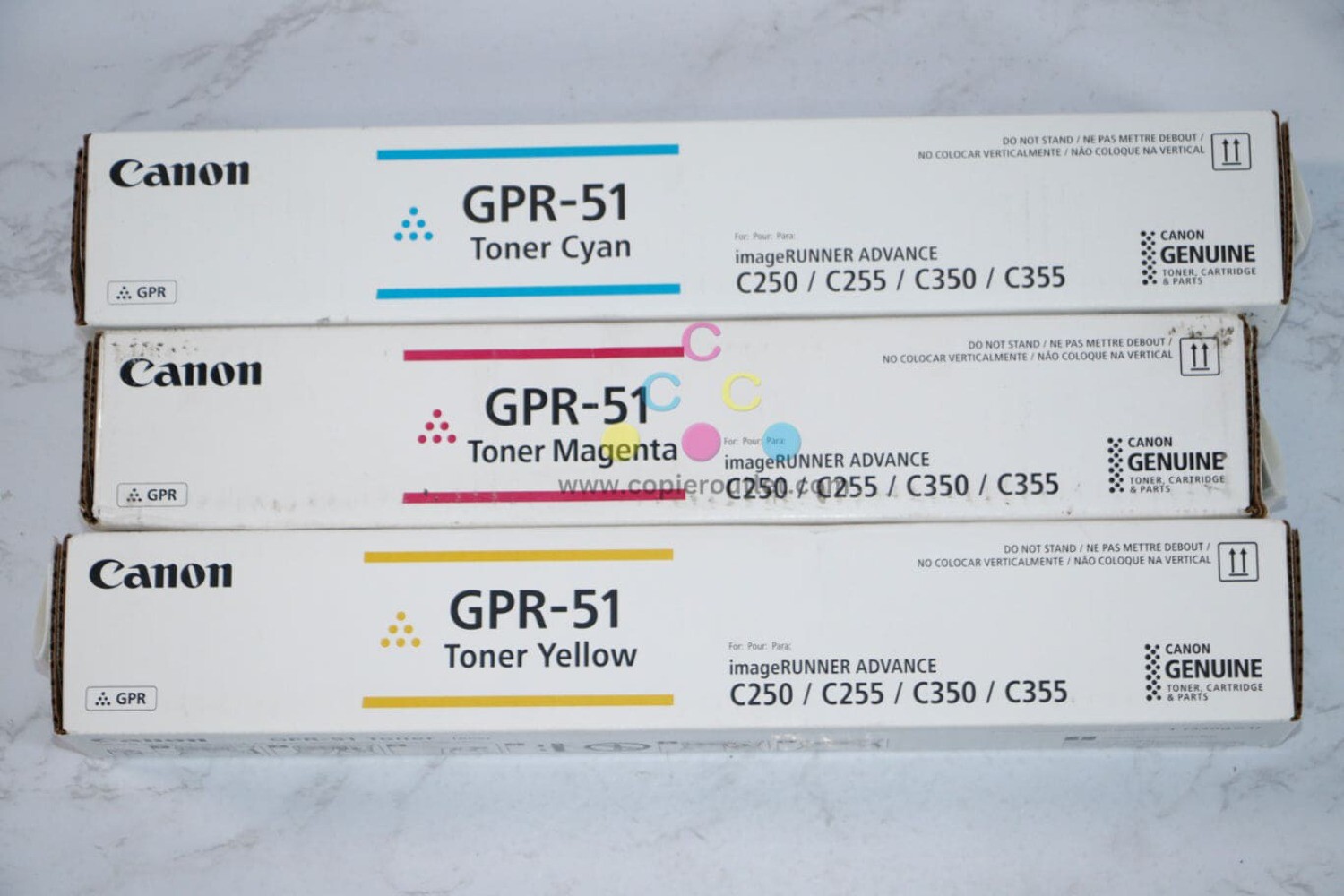 3 OEM Canon iR ADVANCE C250/C255/C350/C355 GPR-51 CMY Toner Cartridges
