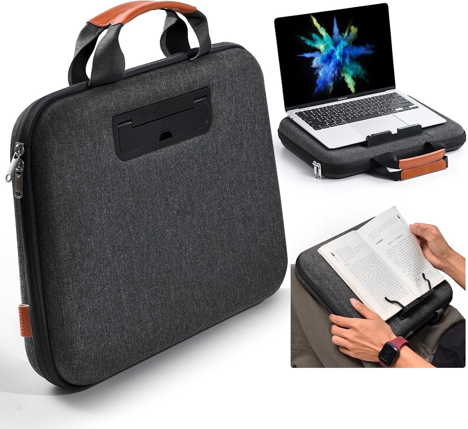 14 Inch Hard Laptop Sleeve 2 in 1 Lap Desk for HP MAC Dell - Black Color