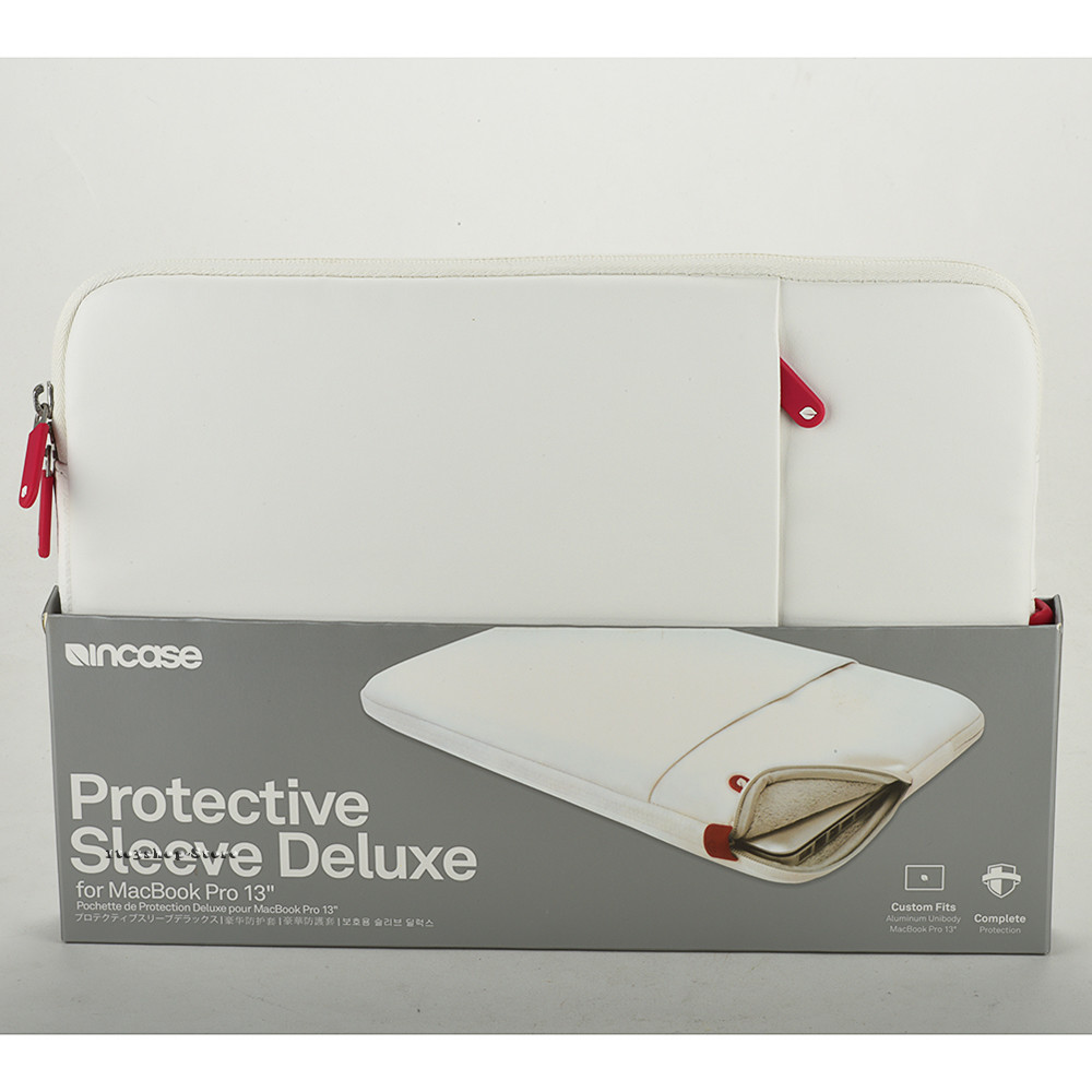 Incase Sleeve Deluxe Leather Pouch Case for MacBook Pro 13" White Cranberry Pink