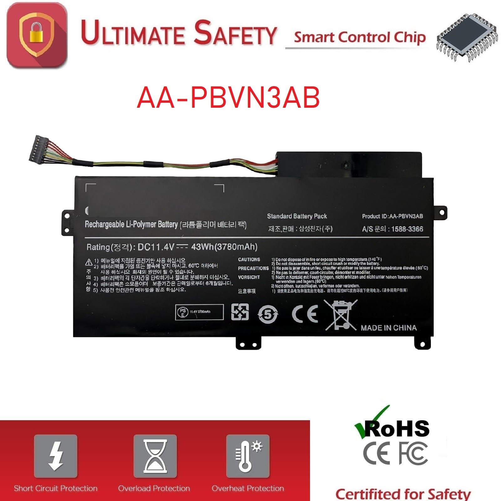 AA-PBVN3AB Battery for Samsung NP370R4E NP370R5E NP450R4V NP450R5V NP470R5E US