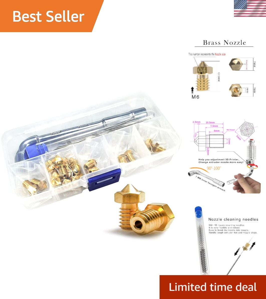 Nozzles 22 pcs 3D Printer Extruders Brass Nozzles