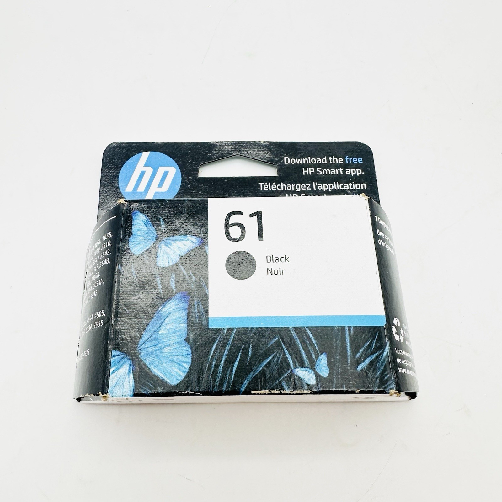 HP Black Original Ink Cartridge - HP 61 Black Noir - Expired 2023-2025