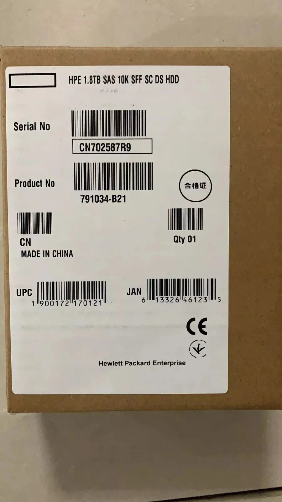HPE 791034-B21 791055-001 768789-001 1.8T 10K 12G 2.5 SAS G8/G9 HDD Hard Drive