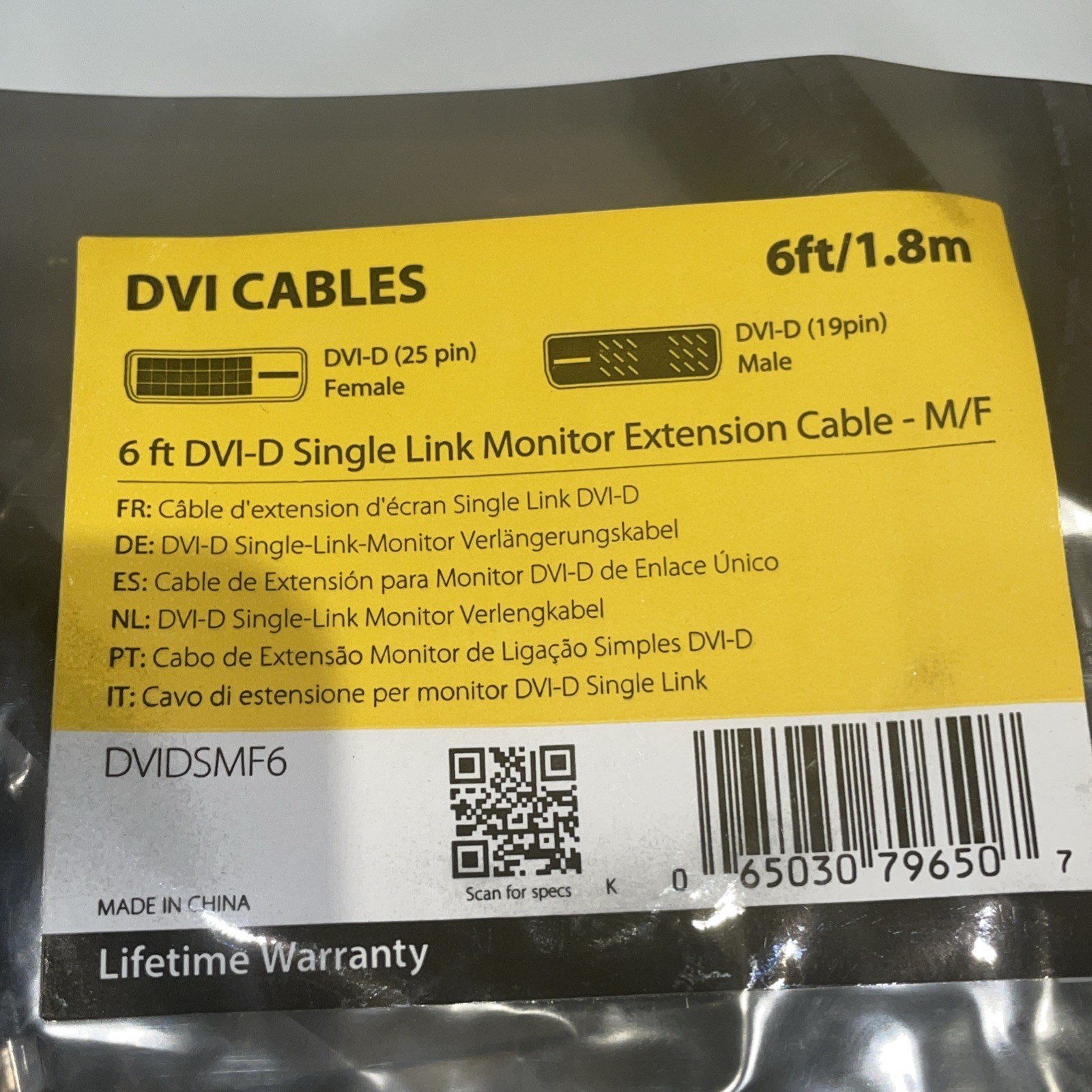 10-StarTech DVIDSMF6 6 ft DVI-D Single Link Monitor Extension Cable - M/F