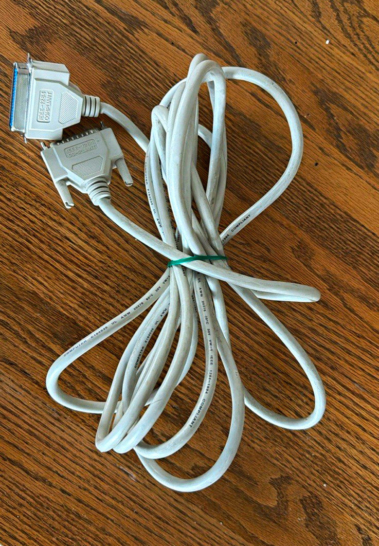 Beige IEEE-1284 Parallel Printer Cable, Centronics 36M to DB25M, 15 ft