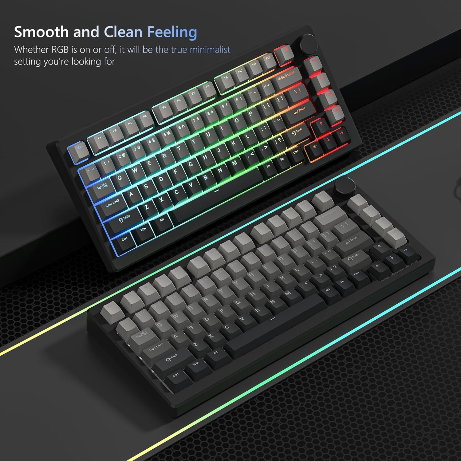 Shine Through PBT Keycaps 60 75 100 Percent Cherry Profile, Custom Key Cap Do...