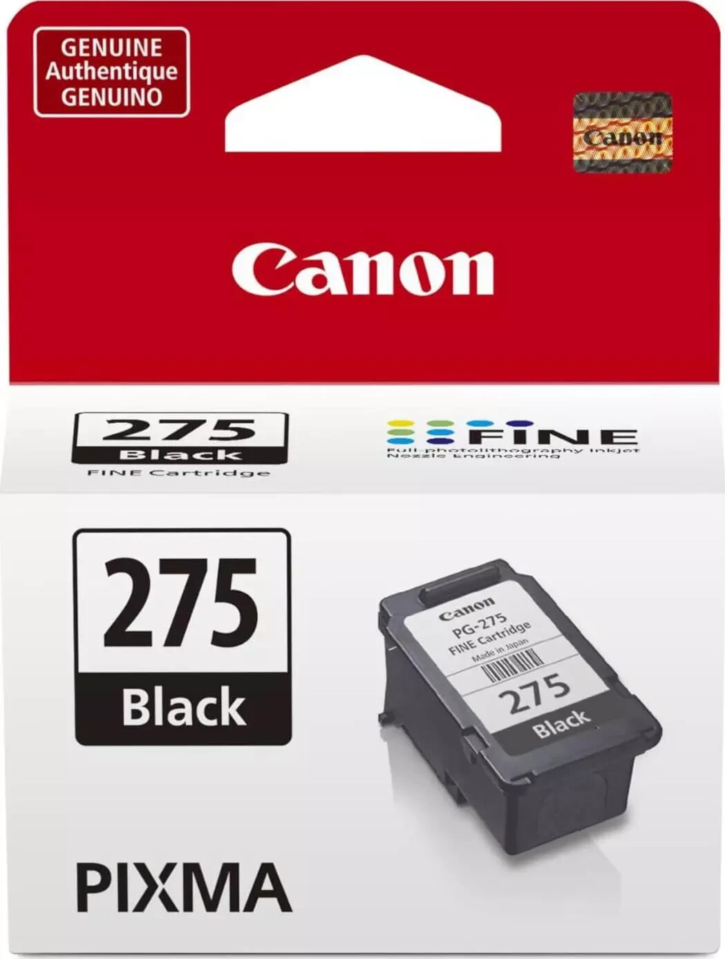 Canon PG-275 Genuine Black Ink Cartridge, Compatible With TS3520/3522,