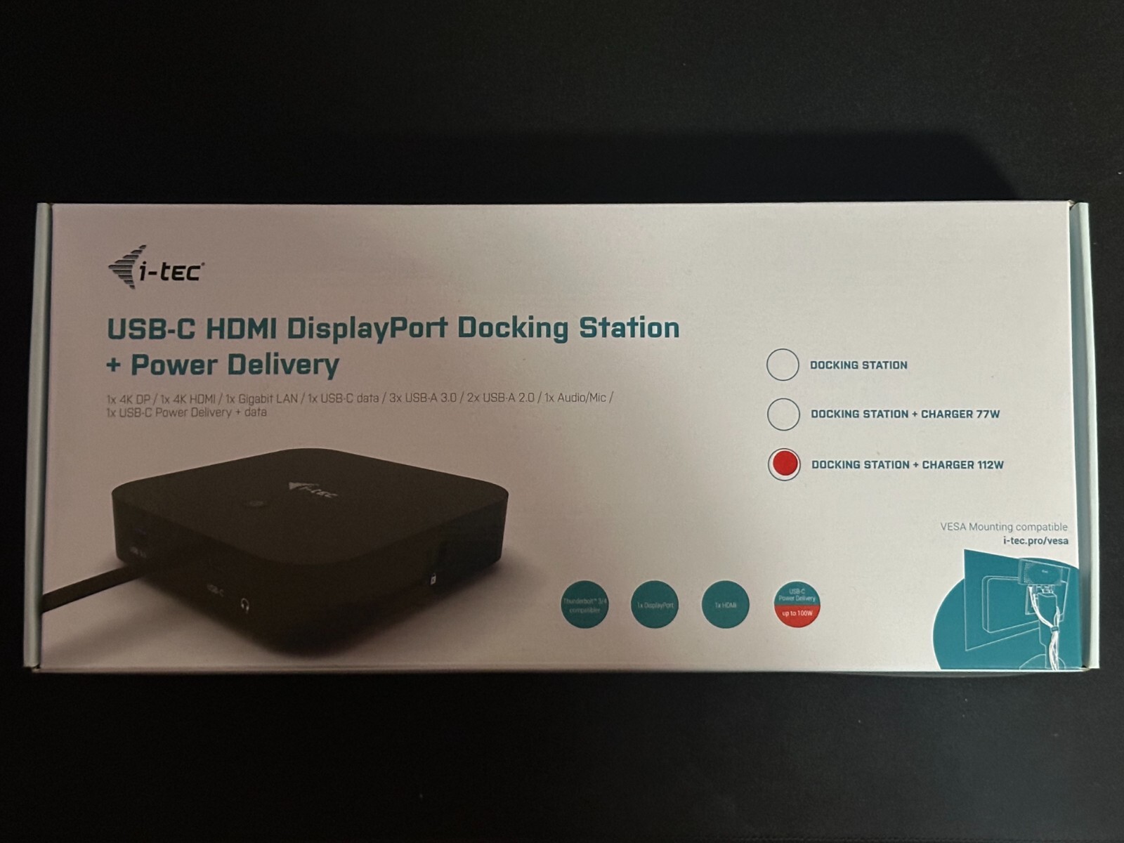 NEW i-tec USB-C 1xHDMI 1xDisplayPort Docking Station with 100W Power Delivery