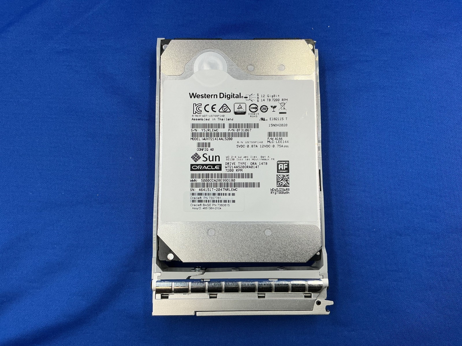 WUH721414AL5200 Sun Oracle 14TB 7.2K SAS 12Gb/s 3.5in ENT HDD 7357761 7360615