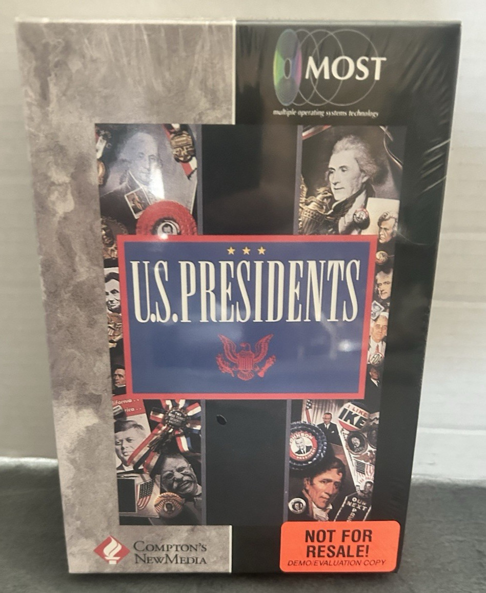 U.S. Presidents Compton's NewMedia BIG BOX CD-ROM DOS Windows NEW SEALED VTG