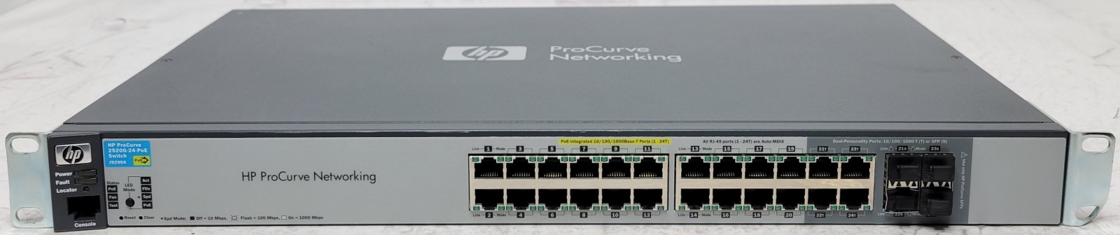 HP ProCurve 2520G-24-PoE Gigabit Switch 4xDualPersonality 195WPoE (J9299A)