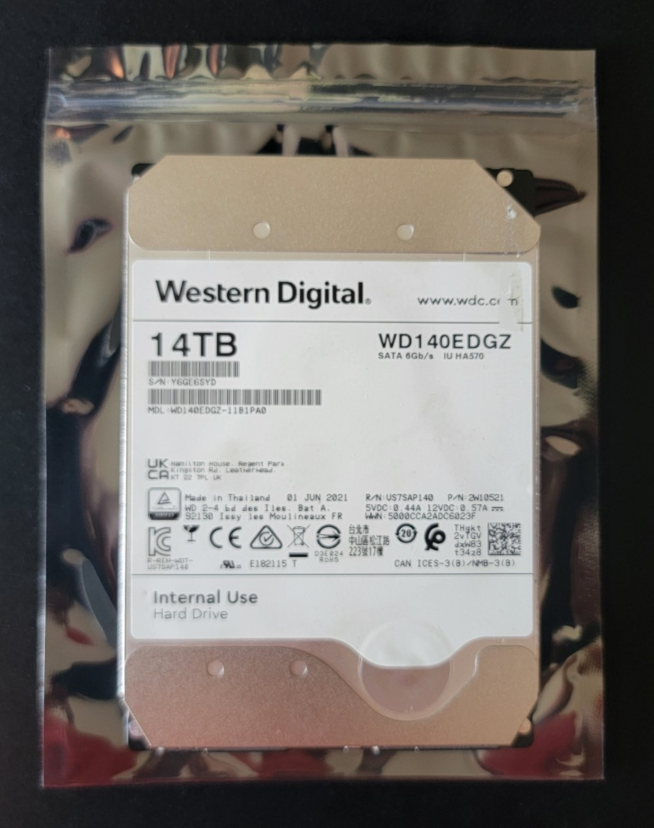 Western Digital 14TB 7200 RPM SATA 6Gb/s 3.5'' HDD WD140EDGZ