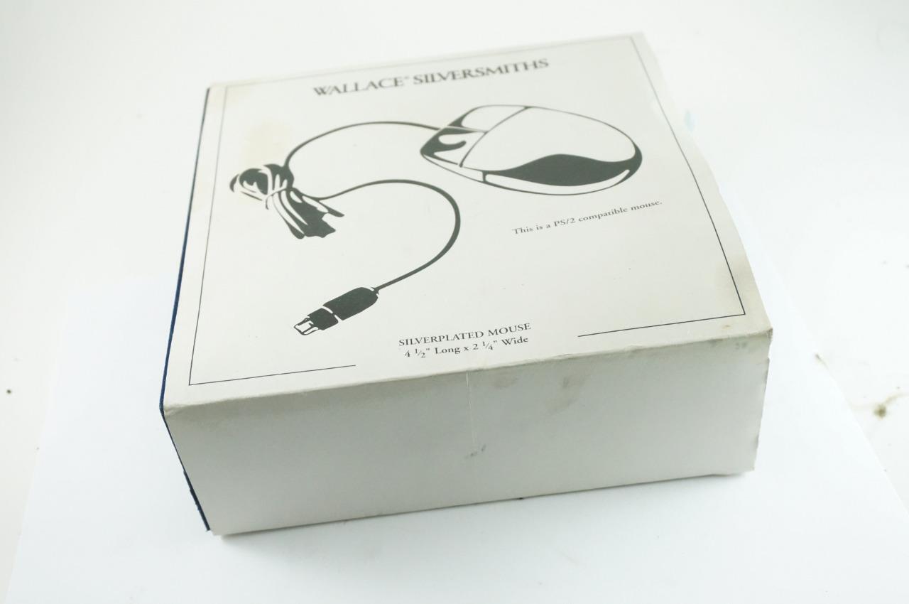 VTG Wallace Silversmith Silver Plated 2-Button PS/2 Mouse Engraved "DEM"