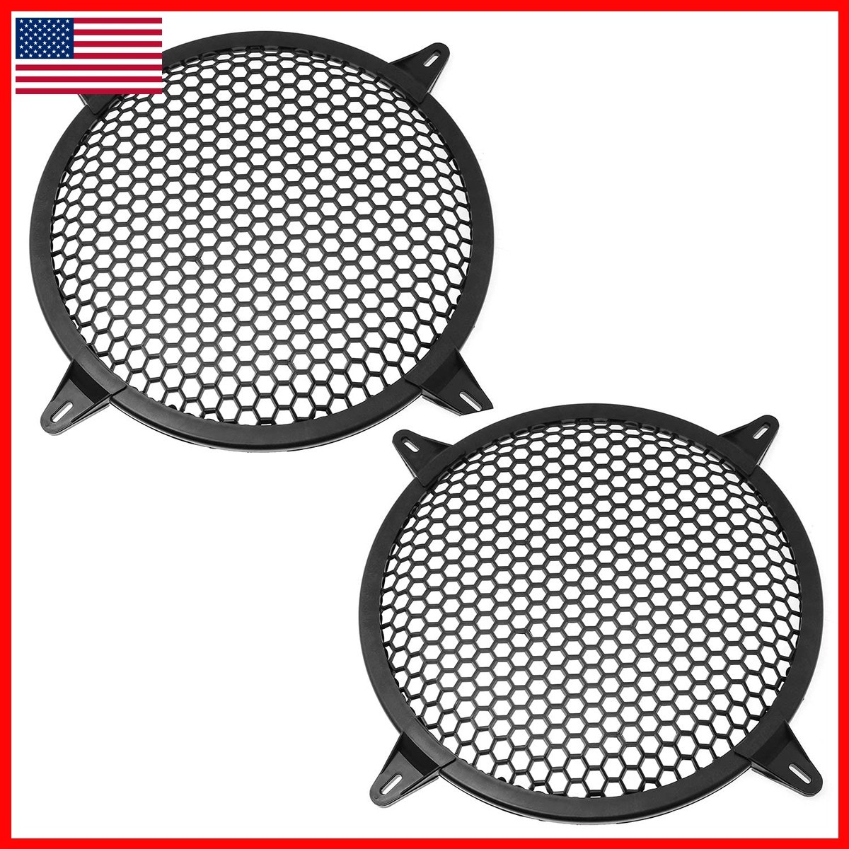SQXBK 10in Speaker Grille 2pcs Subwoofer Waffle Guard Protective Mesh Cover