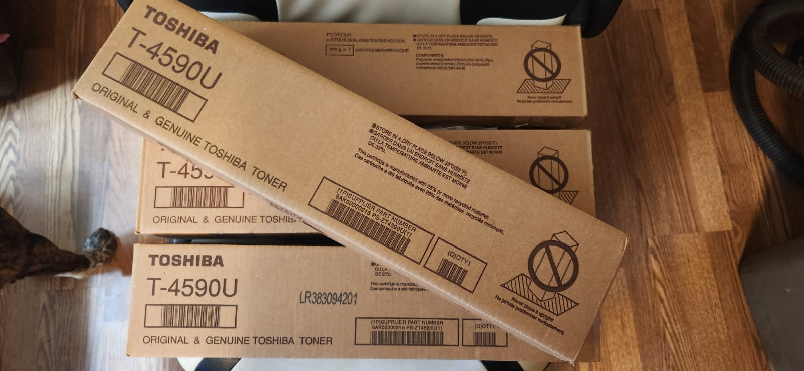 TOSHIBA 4 BOXES TOTAL T-4590U TONER CARTRIDGE BLACK NEW UNOPENED BOX ORIGINAL 