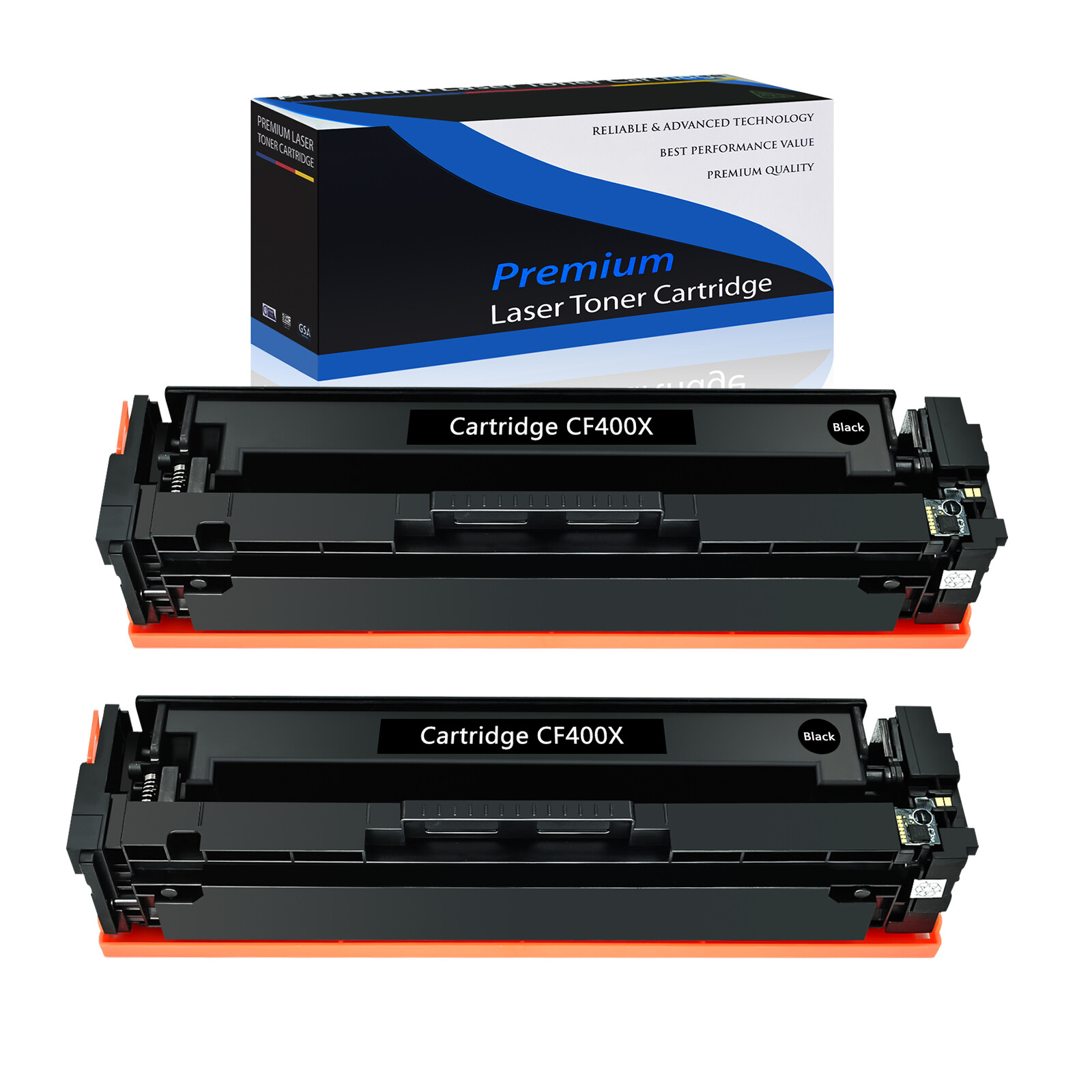 2 PACK Black CF400X 201X Toner for HP Laserjet Pro M252dw MFP M277 M277dw