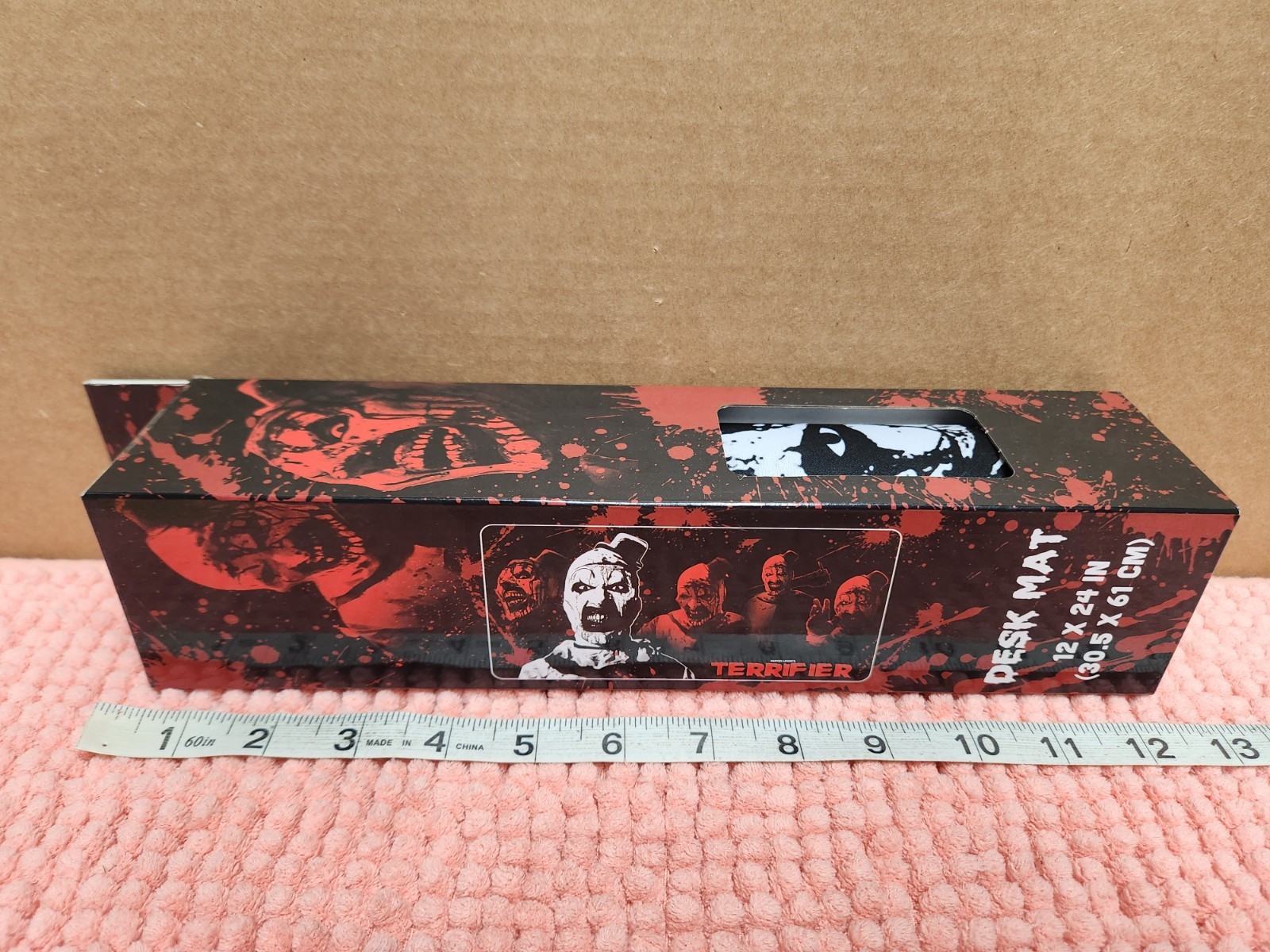Damien Leones Terrifier Desk Mat Horror Movie Art The Clown Desk Mat 12 x 24" 