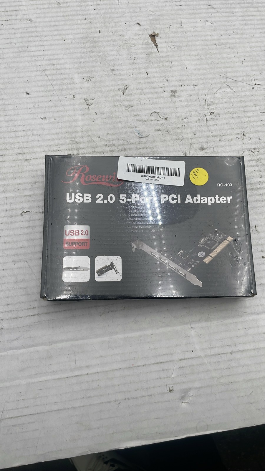 Rosewill RC-103 USB 2.0 5-Port PCI Adapter 4 External 1 Internal