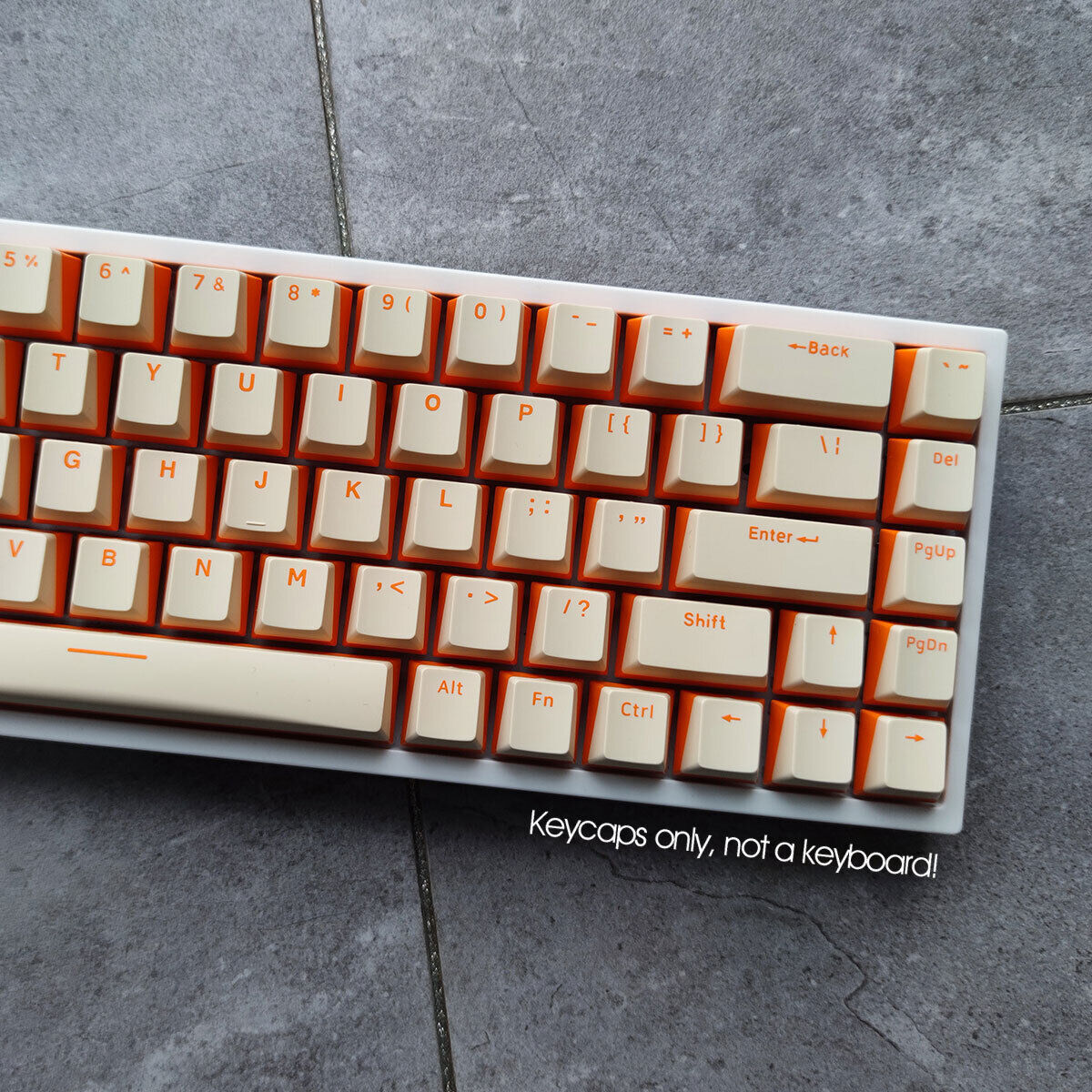Orange Yellow PBT Double Shot Keycaps Set OEM Profile for Mechanical Keyboards