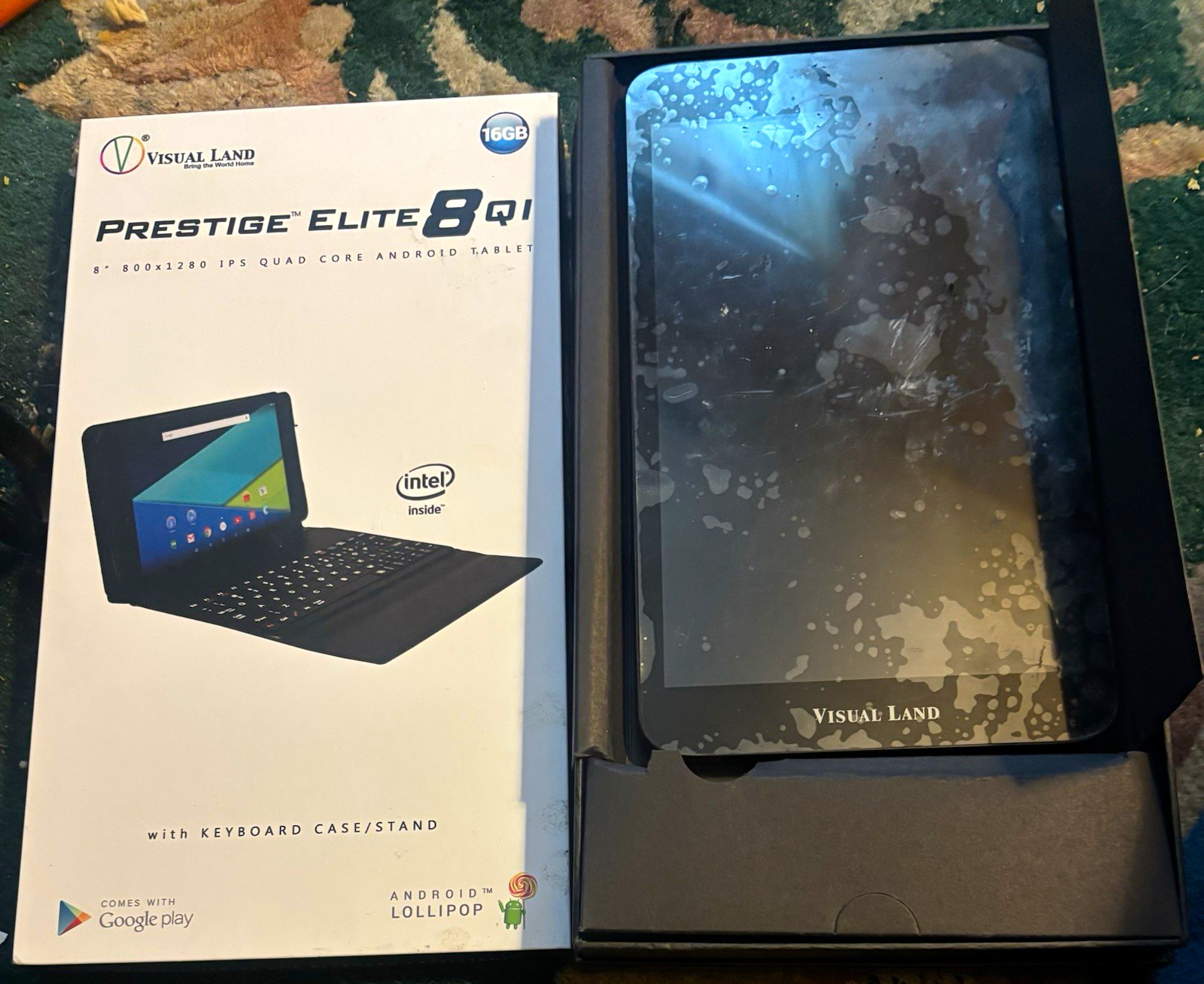 Visual Land Prestige Elite 8QI 8" 16GB Wi‑Fi Android IPS Tablet Black Open Box