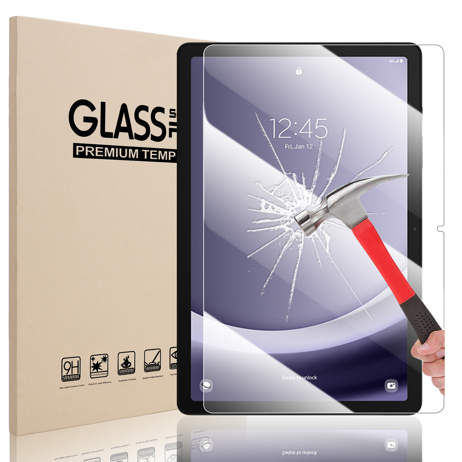 For Samsung Galaxy Tab A9+ 11" Slim Shockproof Tempered Glass Screen Protector